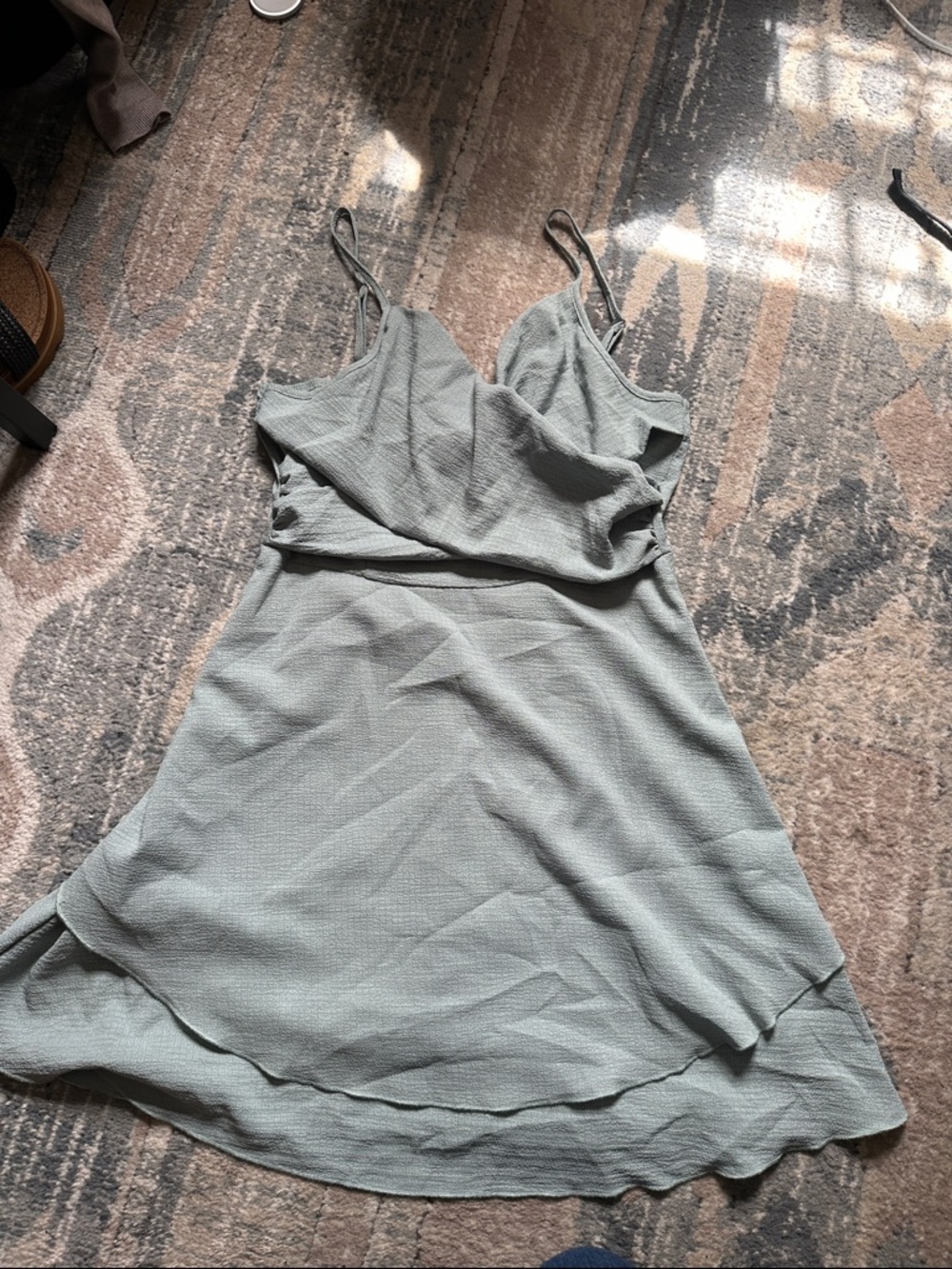 SHEIN Sage Green Spaghetti Strap Midi Dress